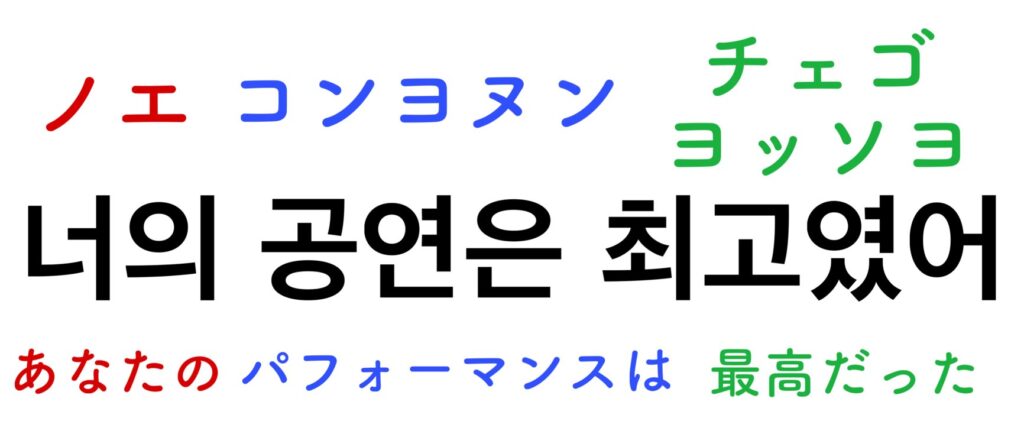 あなたのパフォーマンスは最高だった